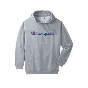 Champion Mens Pullover Graphic Hoodie Sweatshirt Size XLT Big & Tall Gray LS NWT